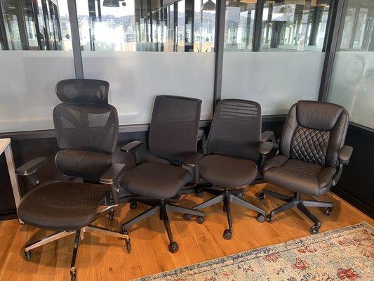 Leather ergonomic and mesh office chairs with lumbar support and the cushion that's needed on a daily basis. Lowest prices on the market.