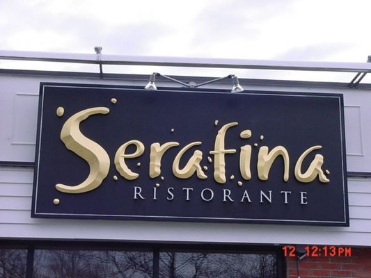 Dimensional gold leaf lettering sign