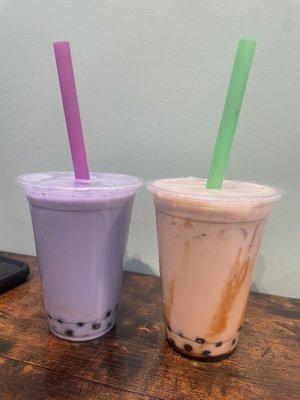 taro and brown sugar bubble tea