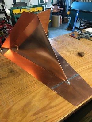 Copper chimney rain diverter