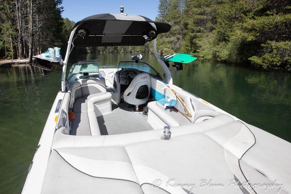 Boat interior is spacious and we have all of the toys ready, including a tube and skis.