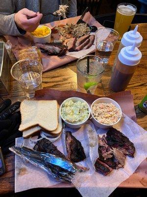 Two meat plate- brisket and pork ribs