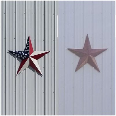 Ornamental star sanded and repainted