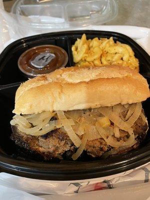 Smoked meatloaf sandwich, Mac & Cheese, small order