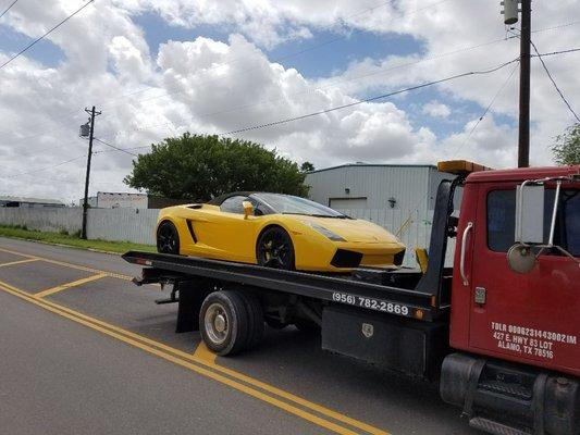 Lambo with blown engine