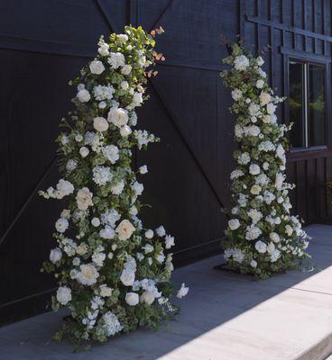 Use our pillars at the entrance to your event! Beautiful high-end flowers for any event-  baby shower, quinceanara, wedding, bridal shower!