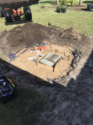 Underground pond for the fountain