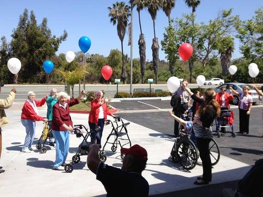 Sending up balloons to their deceased loved ones!