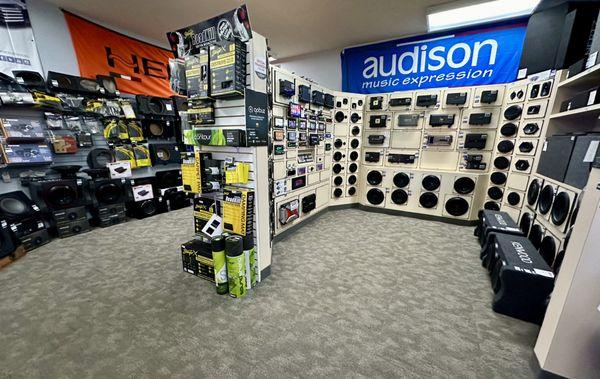 Our huge selection of car audio for you to demo.