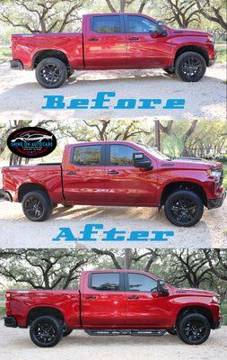 Before and After wash and sidestep install 2023 Chevrolet Silverado 1500 Lt Trail Boss