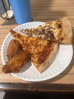 The wings are SO GOOD!!!  Several types of pizza offered which is good if you're not a "red" sauce gal.