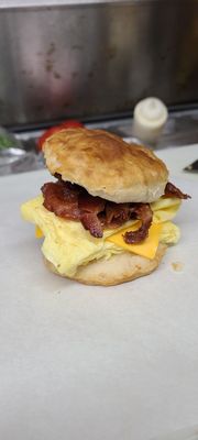 Bacon egg and cheese biscuit