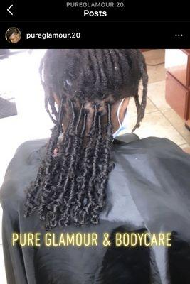 Butterfly over dreads - protective style.