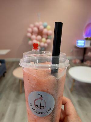 Cheers to a wonder Strawberry Slushy at Le Dessert Lab in Richmond.