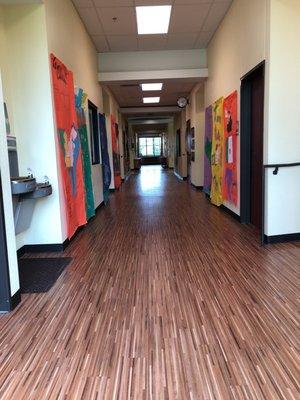 Upstairs hallway with wonderful kids art