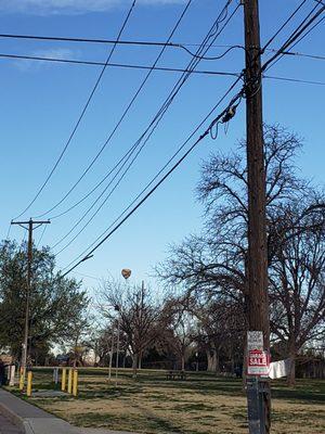 Hot air balloon in the distance