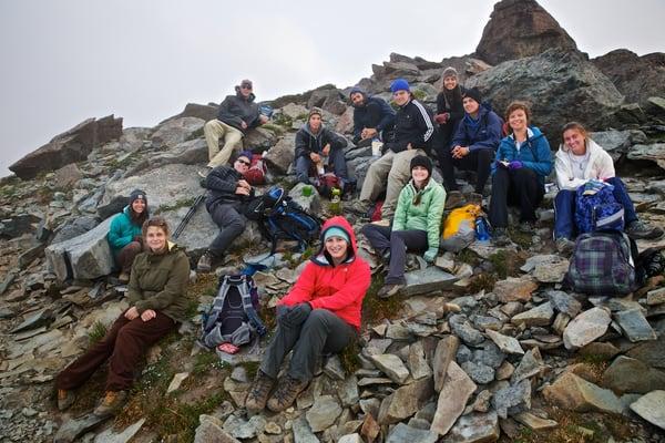 Summer students learning about Alpine Ecology.