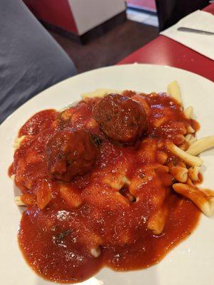 Cavatelli Parmigiana with Meatballs