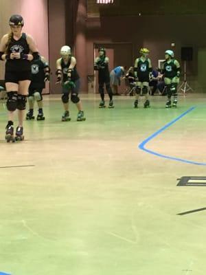 6/4/16. Knockers v Capital (Baton Rouge) Defenders. Season 6. Bout 4. Warm up. Roll around. Pre-Bout. Civic Center. 7pm.