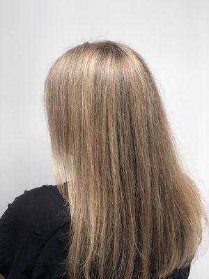 Gray blending hilights and haircut