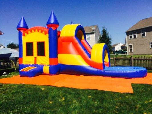 27Ft Blue Yellow and Red combo water slide