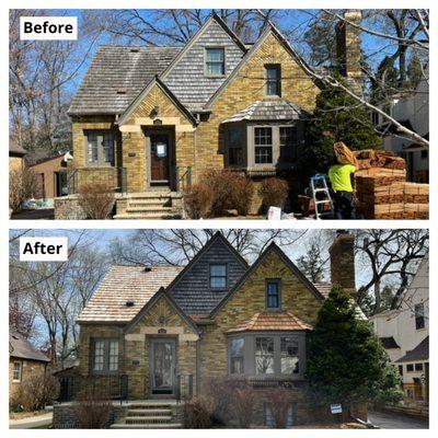 Cedar Shake Roof Replacement After Hail Damage in Edina, MN