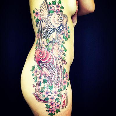 Side piece koi tattoo