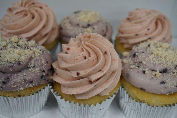 Blueberry & Raspberry Lemon Cupcakes.