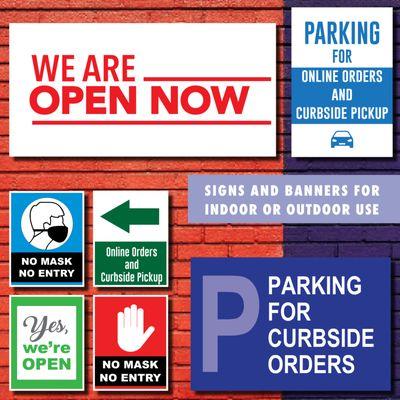 We offer a wide variety of outdoor signs and banners.