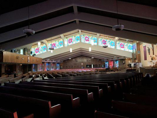 Long view of left side of worship space