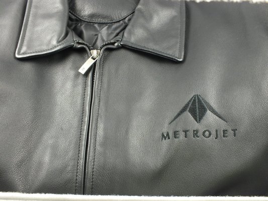 In house embroidery of leather jackets.