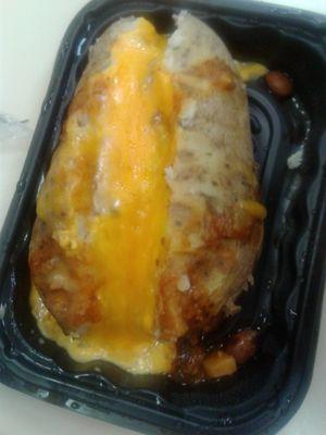 Wheres the chili?  I ordered 3 chili cheese potatoes today and theress no chili i will never go back to this location this is terrible