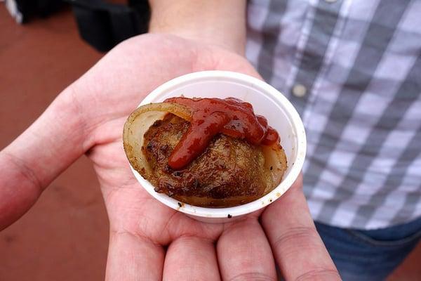 Moink ball - meatball warpped with bacon