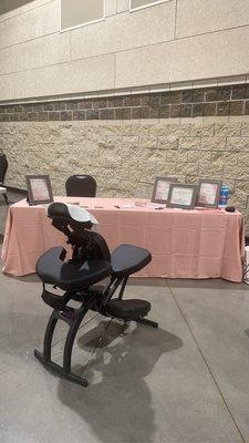 Offering chair massage for events such a weddings, parties, in business, corporate events.