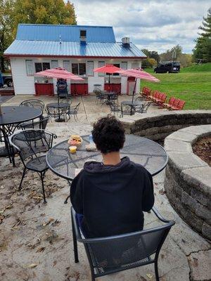 View from upper patio of SnoCone