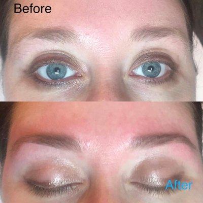 Before/after eyebrow shape & tint