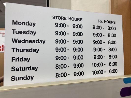 Business hours Sep 2022