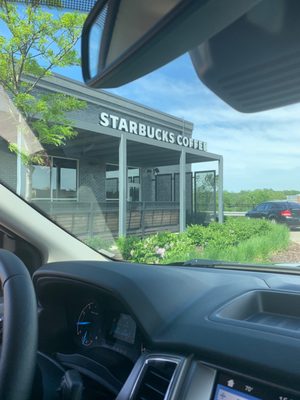 Grabbing a drive through treat before walking the dog