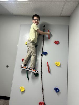 Climbing walls throughout the office