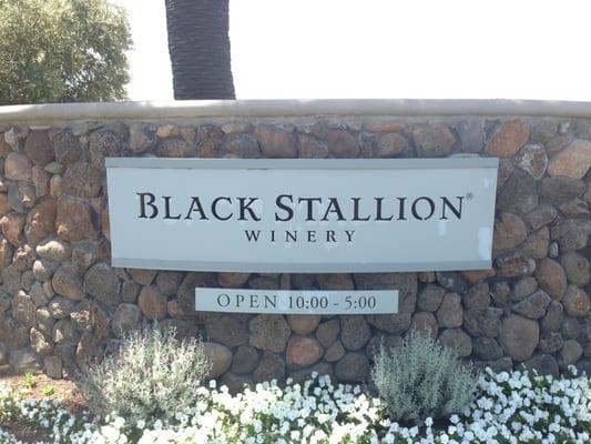 Sign at black stallion winery