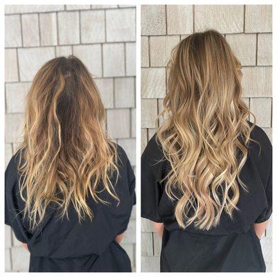 Fresh balayage, Gloss and Extensions.