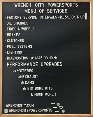 Some of the many services we offer