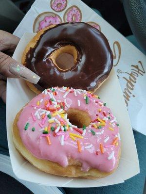 Cherry donuts and chocolate