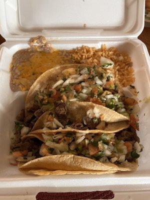 Carne Asada tacos (combo)