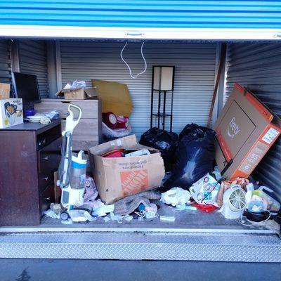 Trash removal from a storage unit junk removal job.