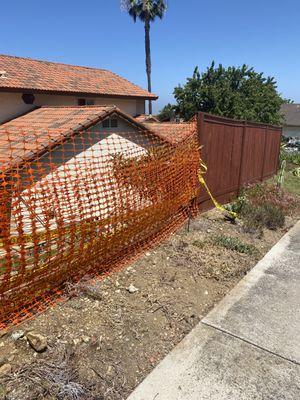 Repair. Car crashed into fence.