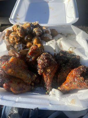 Honey Garlic Wings and the Cajun Okra was fantastic.