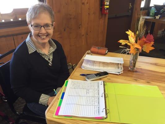 Jackie used to greet people with her joyful smile as receptionist at our local bank. Now she volunteers as the Senior Center greeter.