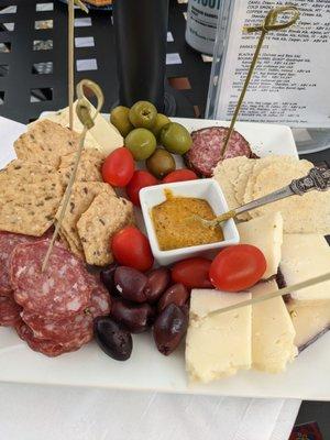 Meat and cheese charcuterie plate