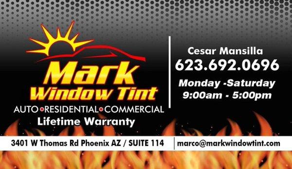 Mark window tinting